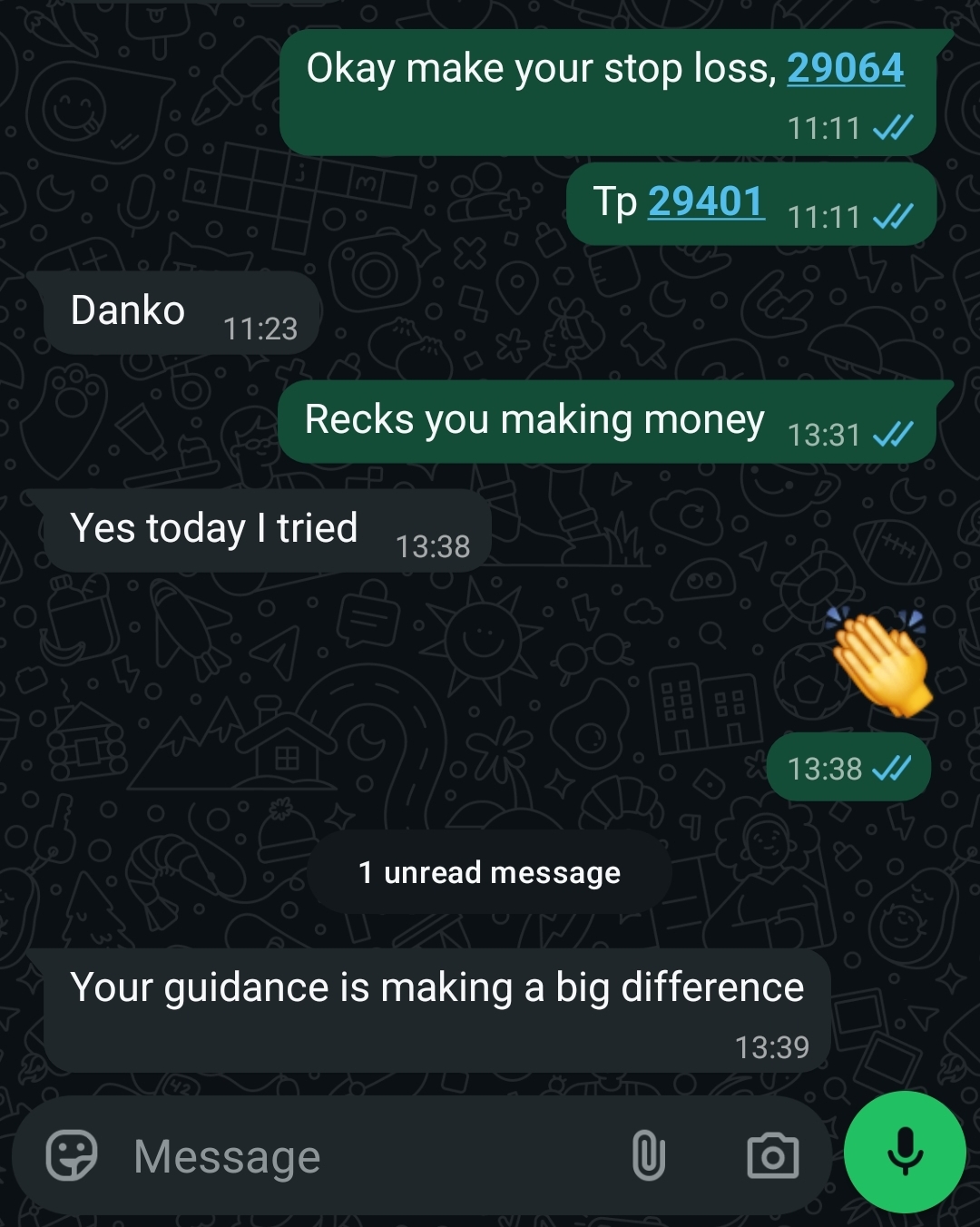 Member message: your guidance is making a big difference